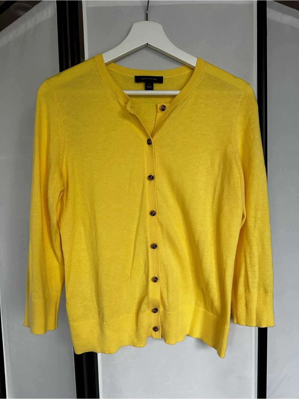 Ann Taylor Sunny Yellow Button-Up Cardigan - Picture 1 of 6
